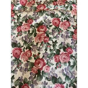 Vintage 1980s Springs Industries Cotton Rose Floral Print Vibrant 182" x36"